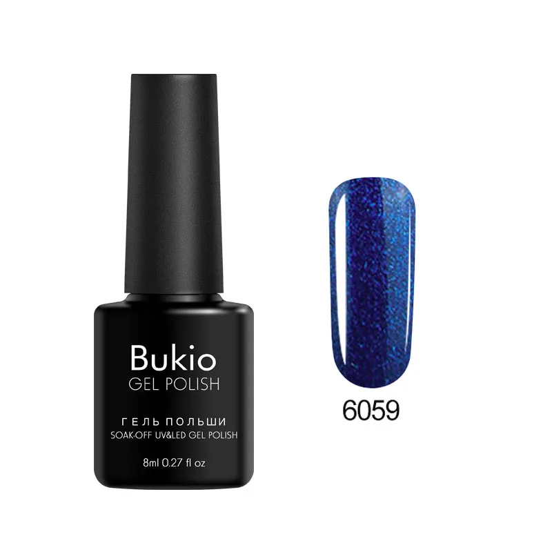 Bukio, новая Обновленная краска для ногтей, один шаг, 3 в 1, лак для ногтей, Полупостоянный УФ-Гибридный гель, эмалированный Гель-лак для ногтей, 8 мл - Цвет: 6059