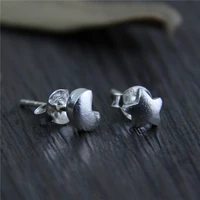 fyla mode s925 sterling silver vintage star moon stud earrings handmade thai silver women jewelry 55mm 0 45g wts004