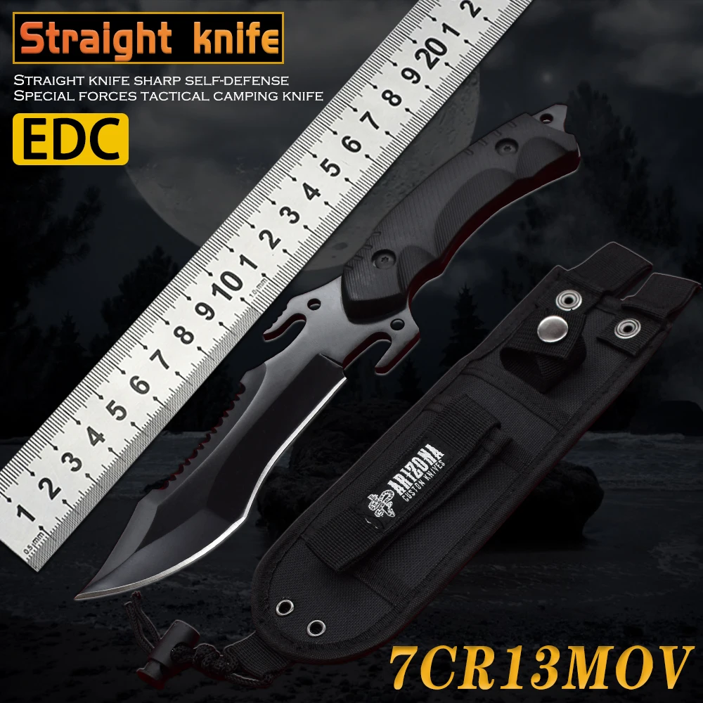 

Новый прямой нож с лезвием 7cr13mov высокой твердости, тактический спецназ, для выживания, боев, Edc, охоты, кемпинга, подарки