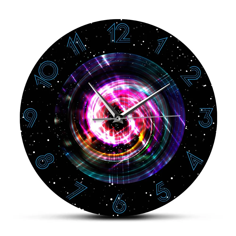 Космическое искусство галактика настенные часы пространственный вход время