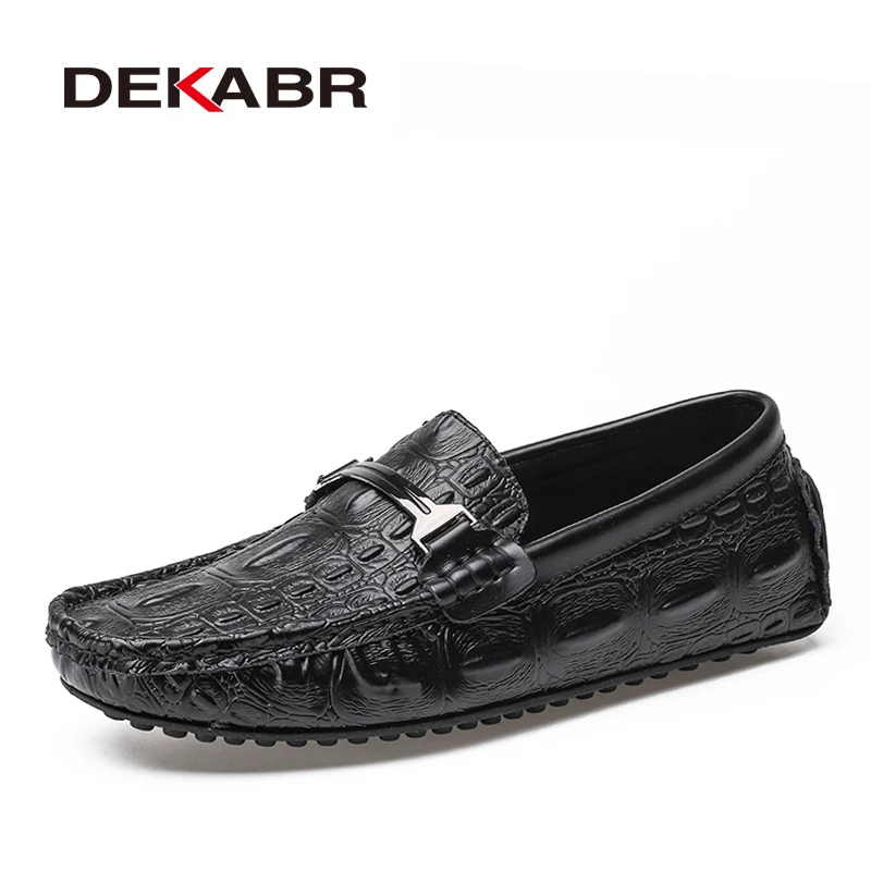 DEKABR Men Loafers Shoes Alligator Style Leather Casual Sneakers Male Fashion Boat Footwear Soft Dress Party For | Обувь