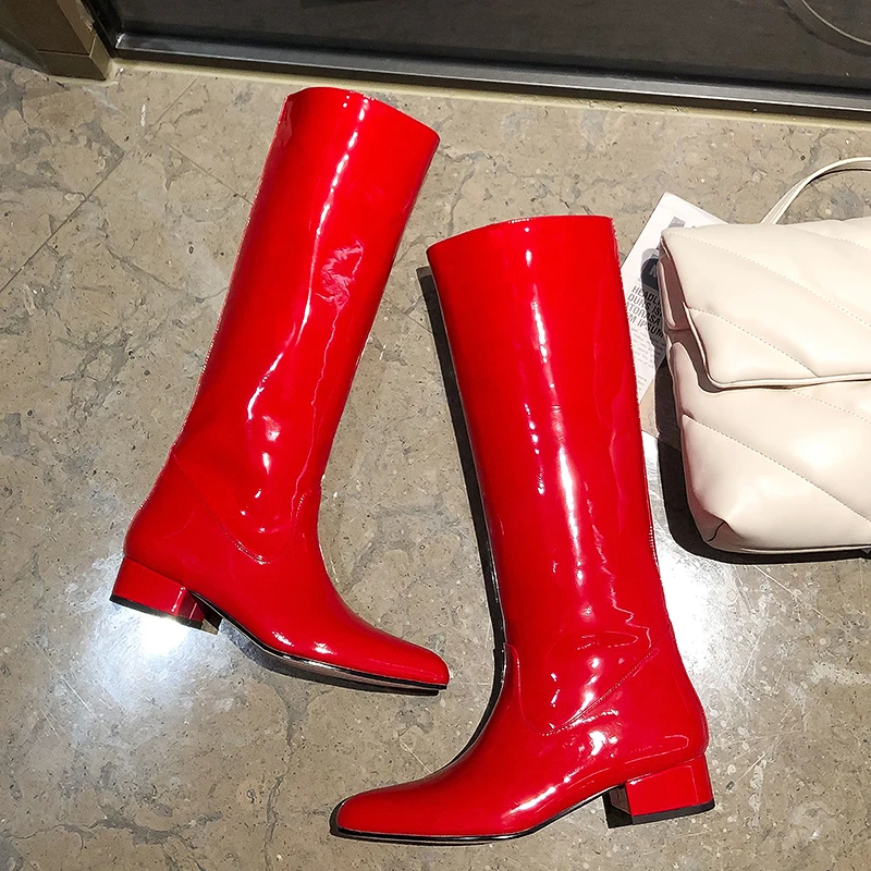 

Big Size Women Concise Long Boots Genuine Leather High Heels Night Club Shoes Woman Autumn Winter New Women Knee High Boots