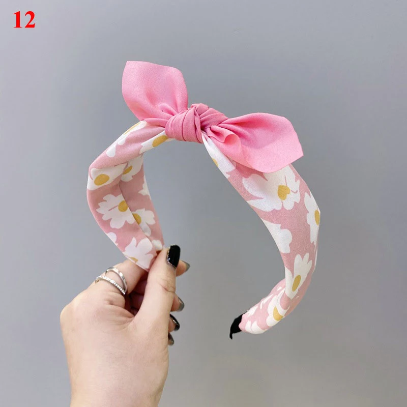 

Children Polka Dot Fruit Floral Print Hair Hoop Lovely Rabbit Ears Headbands For Girls Cute Kids Child Headwrap Hair Accessories
