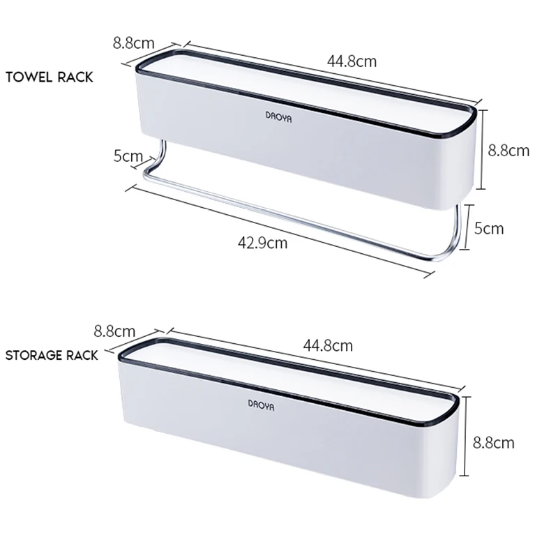 

2PCS/Set Bathroom Shelf Shower Caddy Organizer Wall Mount Shampoo Rack With Towel Bar No Drilling Kitchen Storage Accessories