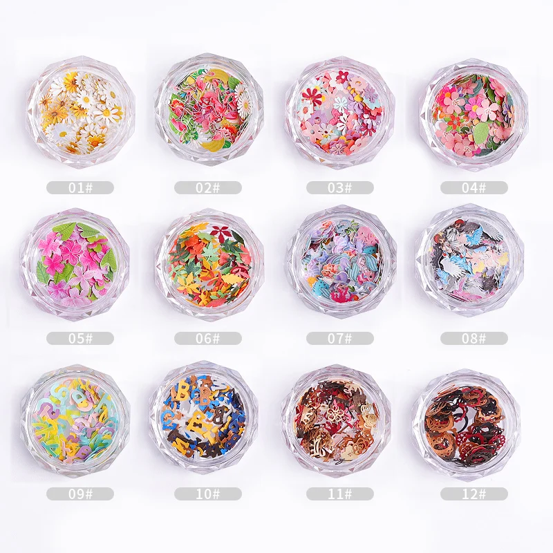 Микс Звезда Русалка Маргаритка цветок лист письмо блестки Красочные Блестки для