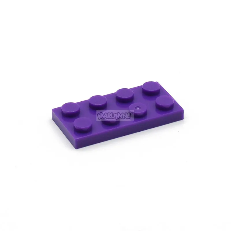 Фиолетовый MARUMINE 2x4 Dots Базовая пластина строительные блоки объемные части Creator Обучающие DIY кубики Moc совместимые все основные бренды - Цвет: Фиолетовый