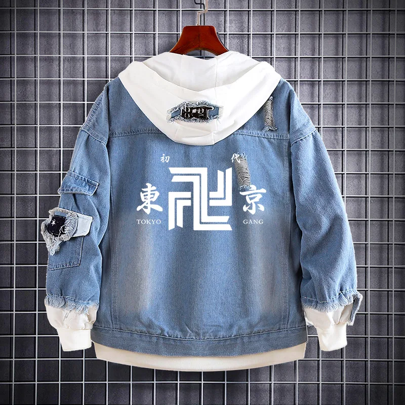 

Модная Джинсовая куртка с рисунком из аниме «Токийский продавец», костюм для косплея Kokounoi Hajime, джинсовая куртка, толстовка с капюшоном, паль...