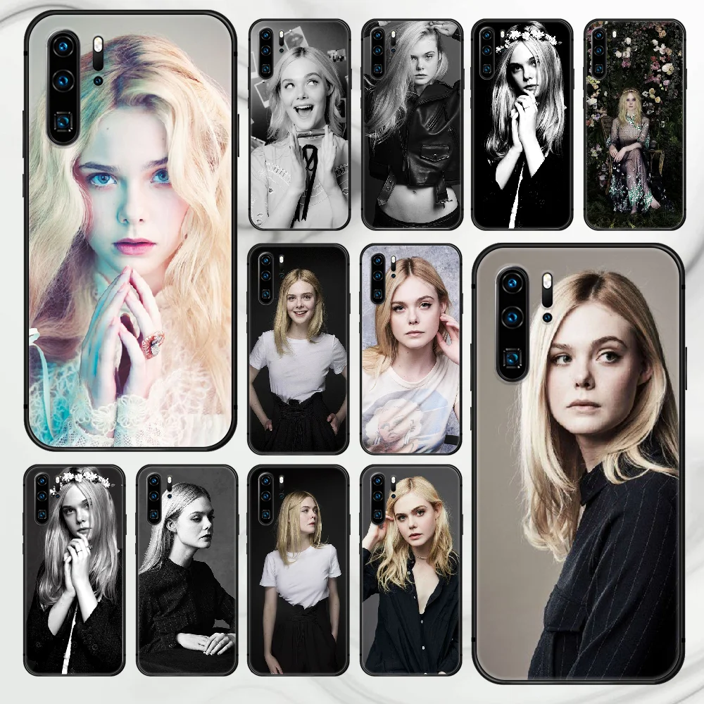 Чехол для телефона Elle Fanning Huawei P Mate 10 20 30 40 Lite Pro smart Z 2019 nova 5t черный мягкий