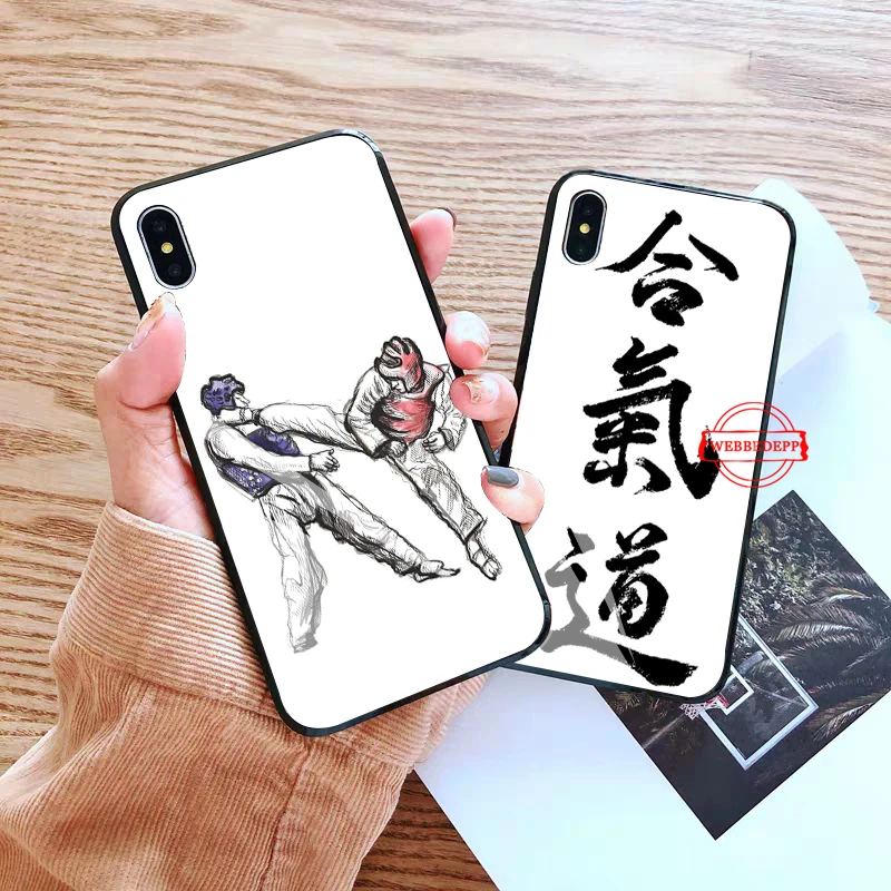Спортивный красивый стеклянный чехол для телефона в виде тхэквондо Apple iPhone 11 Pro X XS