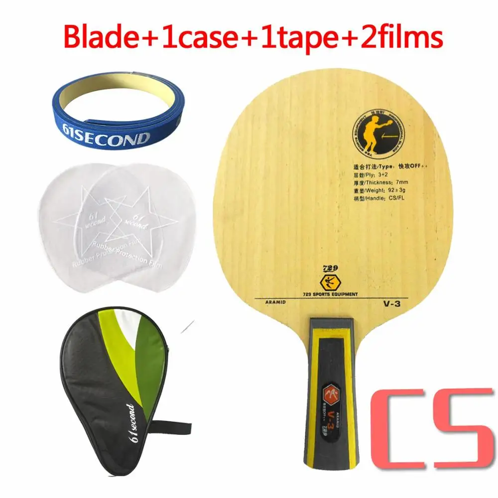 CS with H 1case RITC 729 V-3 Дружбы(V3, V 3) деревянный арилат-углерод OFF++ углеродное лезвие для настольного тенниса для ракетки для пинг-понга - Цвет: CS with H 1case