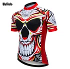 Свитшот WULITOTO со скелетом и коротким рукавом для горного велосипеда, дышащая одежда, свитшот, велосипедный топ, рубашка, одежда, Велоспорт, Джерси для мужчин