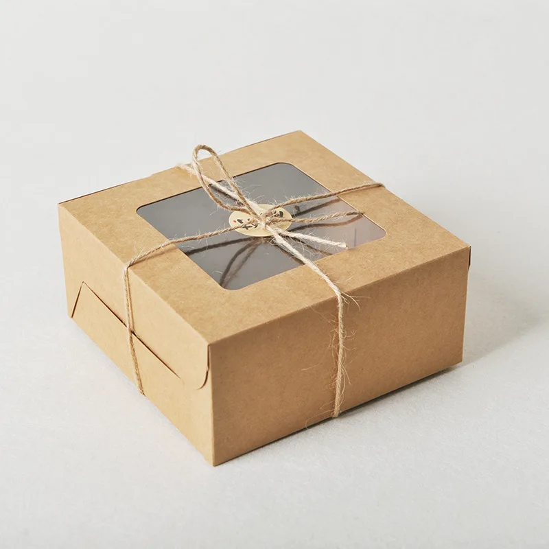 

5PC set 2/4/6hole cake packing box, biscuit box, kraft paper cup, puff gift packing box, for birthday gifts, can be customized