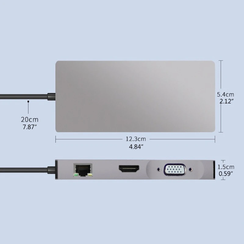 

USB Type C Docking Station 8 in1 Hub M.2 SSD Dock 3XUSB HDMI-Compatible Network for Laptop Rj45 Net PD Fast Charging Hub