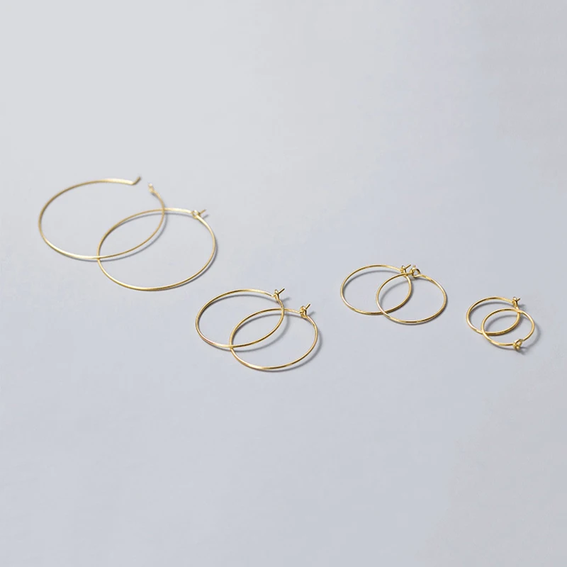 Классические серьги-кольца MEETSOFT из серебра 925 пробы 15-35 мм