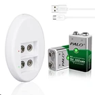 Аккумуляторная батарея PALO, 2 шт., 9 В, 6f22, nimh, 300 мАч + usb, 9 В, зарядка для литиевых nimh батарей, умный светодиодный дисплей