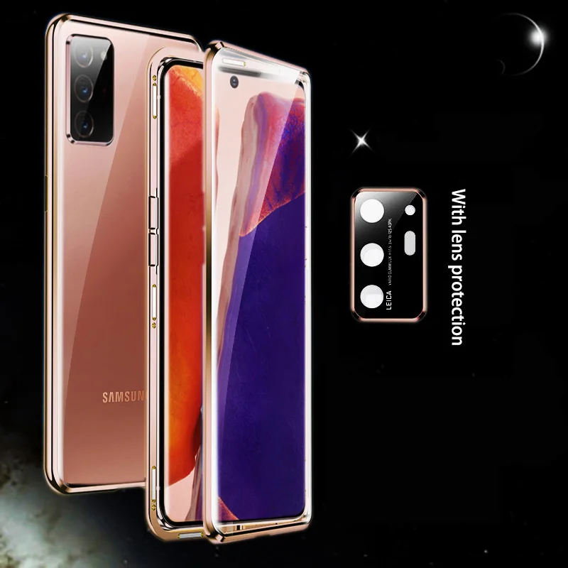 

Стеклянный чехол с защитой от падения для Samsung Galaxy Note 20 Ultra, металлический магнитный чехол для Samsung Note 20 S20 Plus/ультраполное покрытие