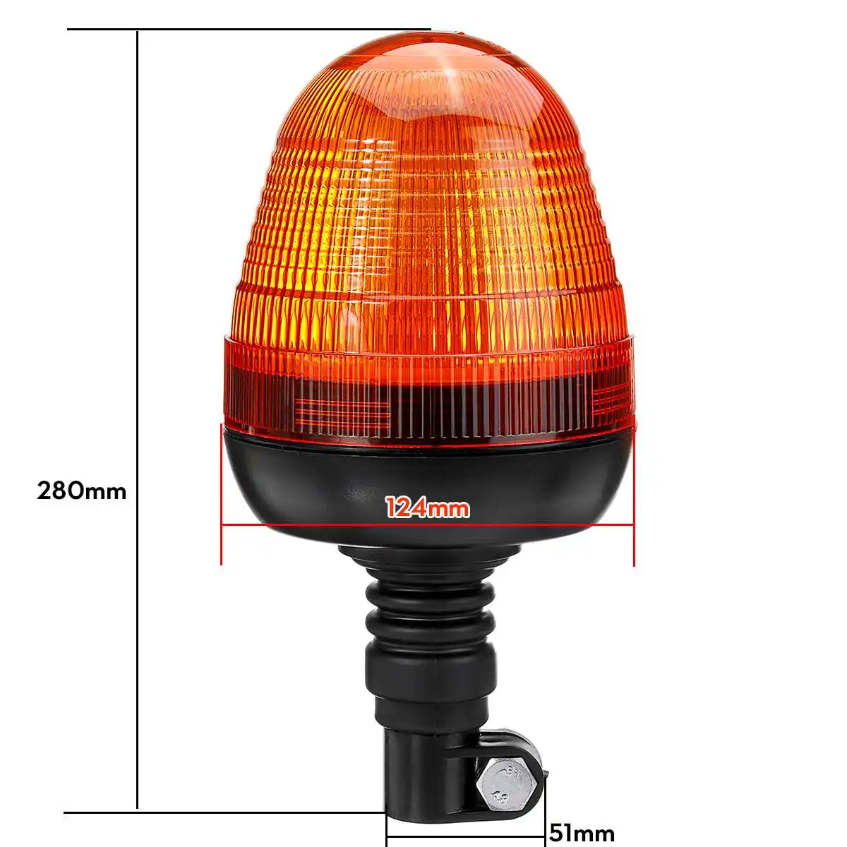 12V 24V 60 LED Tractor Rotating Flashing Beacon Light Flexible Strobe Warning Emergency Lamps Amber Truck SUV Boat Car - купить по