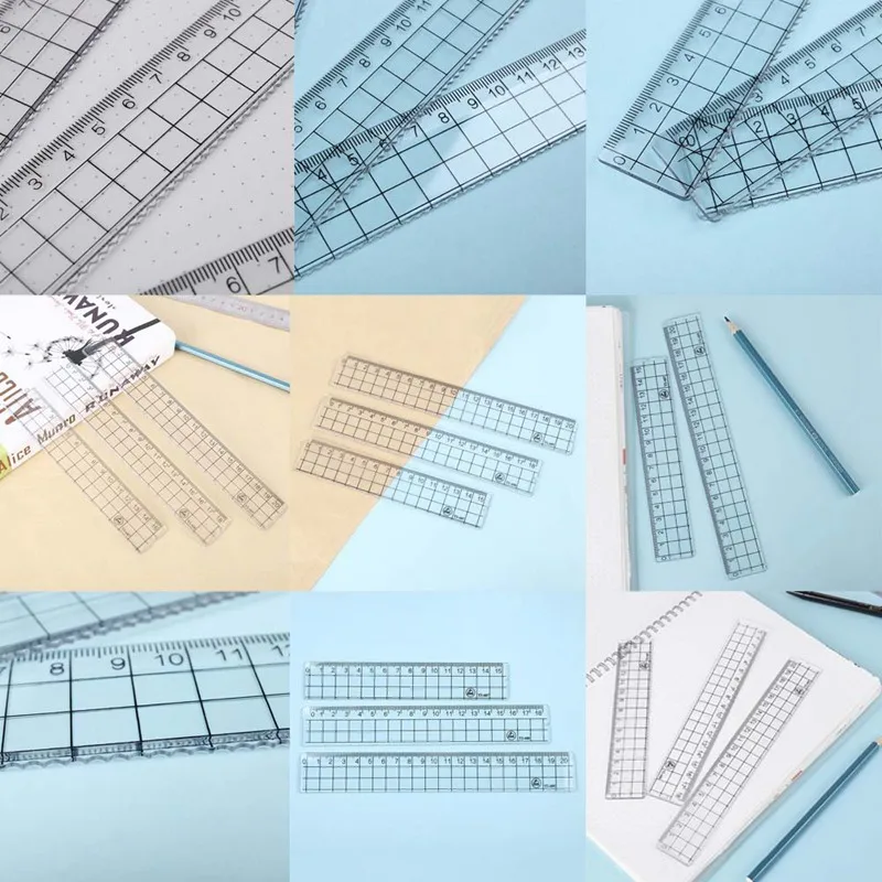 

1PCS 15cm 18cm Transparent Simple Ruler Acrylic Ruler Learning Stationery Drawing School Supplies
