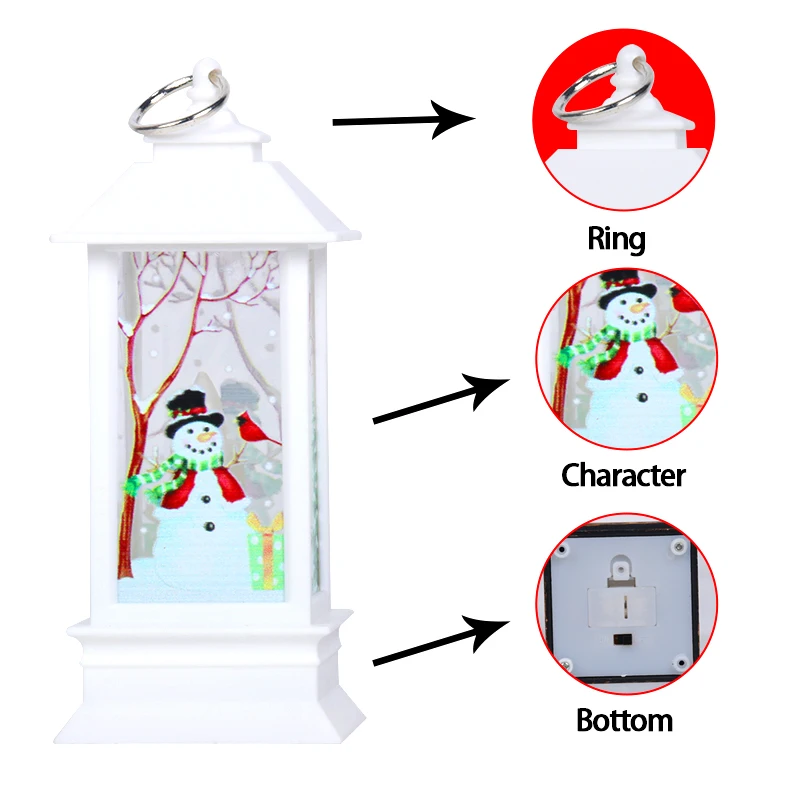 

Christmas Decorations For Home Lantern Led Candle Tea light Candles Xmas Tree Ornaments Santa Claus Elk Lamp Kerst New Year Gift