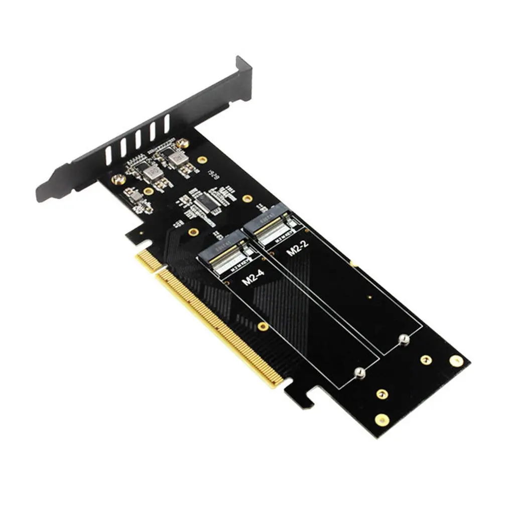 

Расширительная карта IHyper M2x16 4-disk NVME, утолщенная позолоченная Однослойная многофункциональная мультисистемная Совместимость с одним слото...