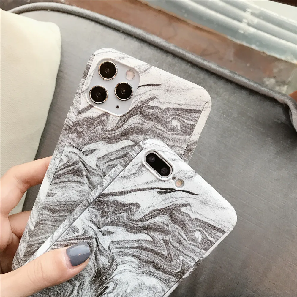 Роскошный Мраморный чехол с полным покрытием 360 градусов для iPhone 7 8 6 6s Plus XS Max XR X