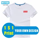 Футболка Мужскаяженская, из чистого хлопка, с вышивкой, с логотипом на заказ