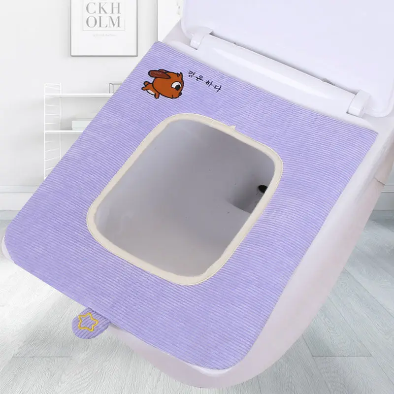 

Handle Toilet Pad Summer Bath Cushion Cover Thin Square Toilet Seat Mat Household Toilet Cover For Seat Bathroom Accessories