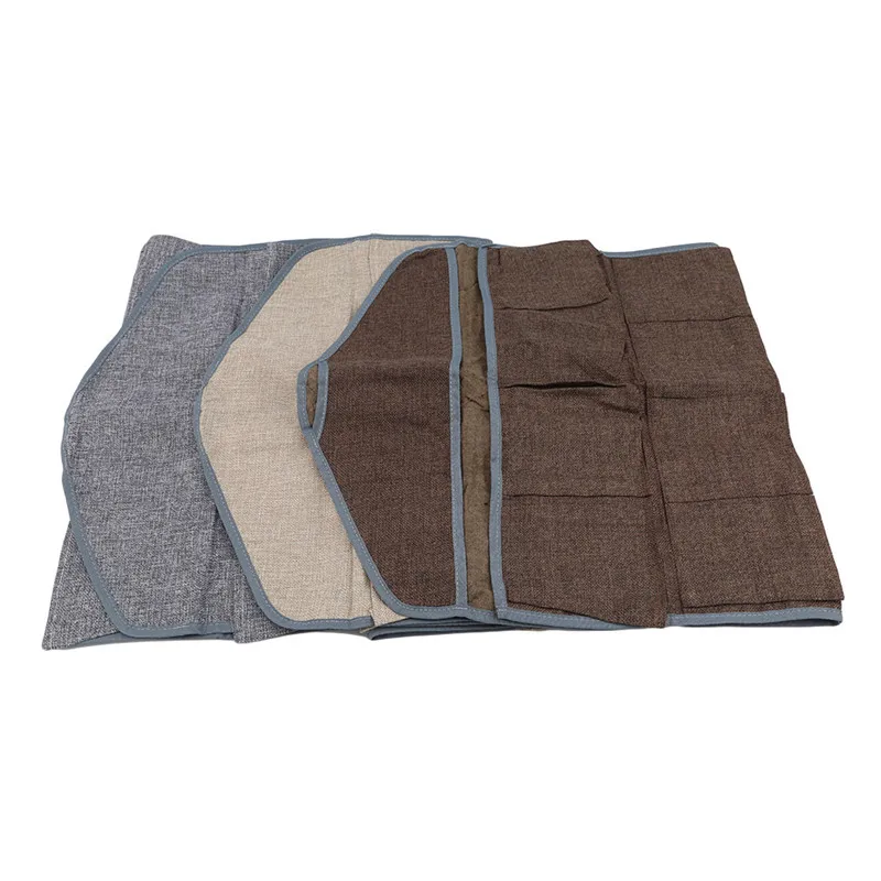 Льняная ткань 18 + 8 многокарманная двусторонняя сумка для хранения подвесная