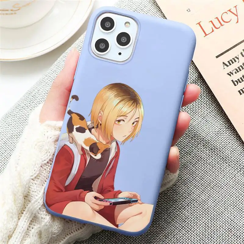 

Aanime Kenma Kozume of Haikyuu Phone Case Candy Color for iPhone 6 7 8 11 12 s mini pro X XS XR MAX Plus