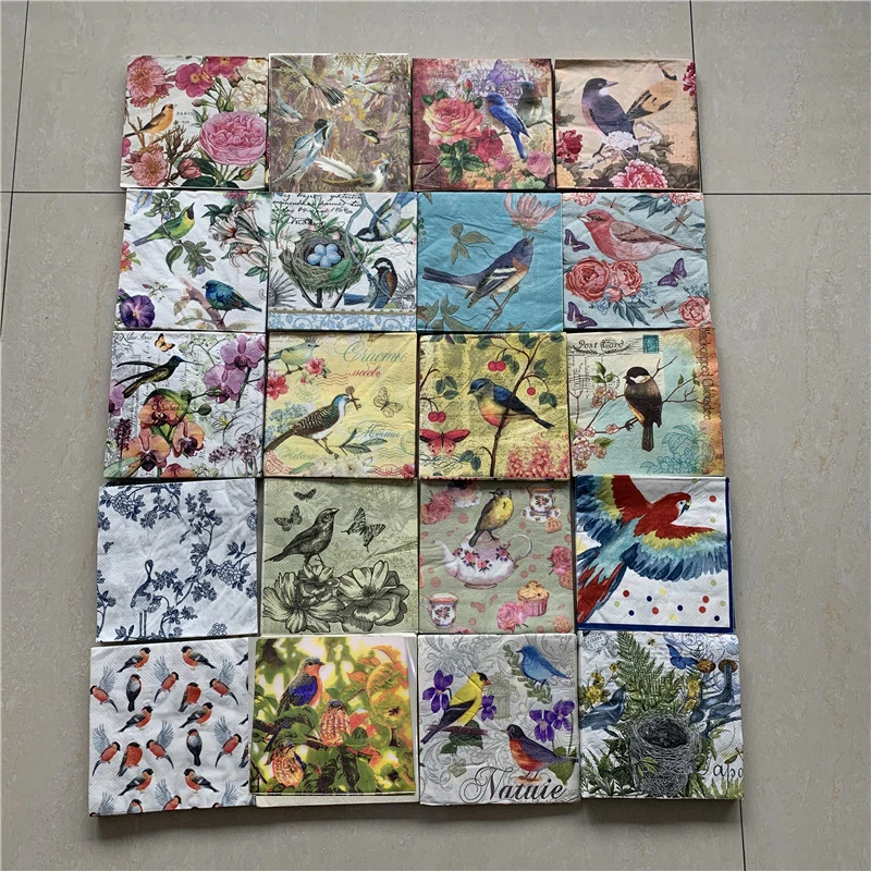 

Decoupage wedding servilletas vintage table napkins paper elegant tissue flower bird butterfly birthday party beautiful decor 20