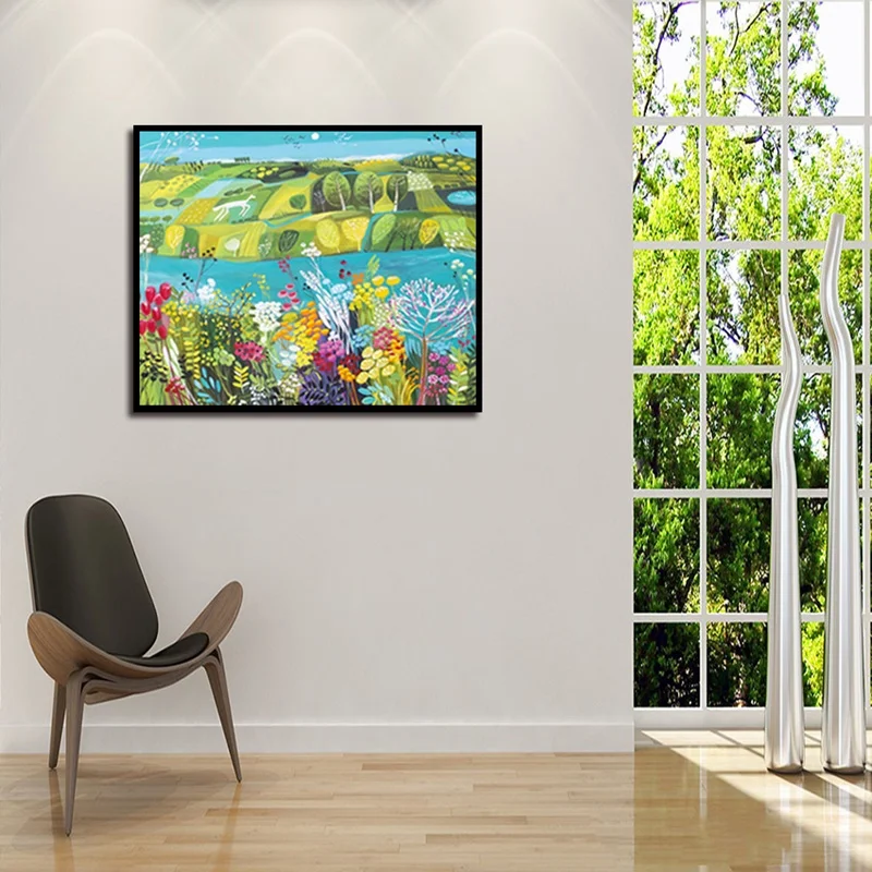 Пейзаж цветы холст живопись постеры с морским скалом и принты дикая природа