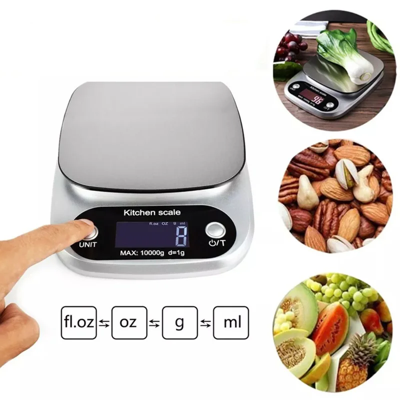 10 кг/5 кг/3 кг/1 г LCD электронные кухонные весы бытовой баланс инструмент для