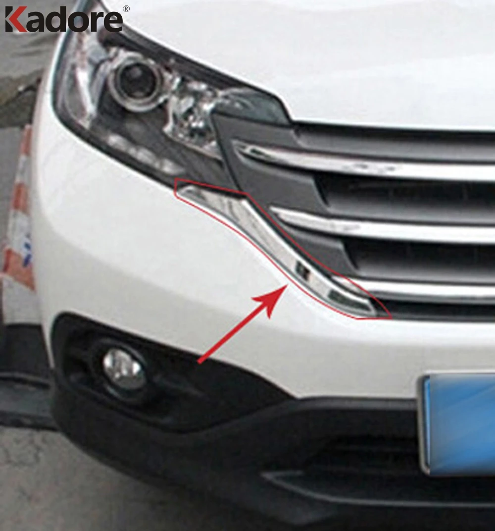 Для Honda CRV 2012 2013 ABS хромированные передние грили декоративное покрытие рамка Отделка Декоративные решетки полосы молдинги аксессуары