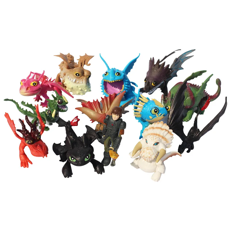 Игрушечные фигурки из ПВХ 13 шт./лот героев мультфильма хикша Беззубика Череп