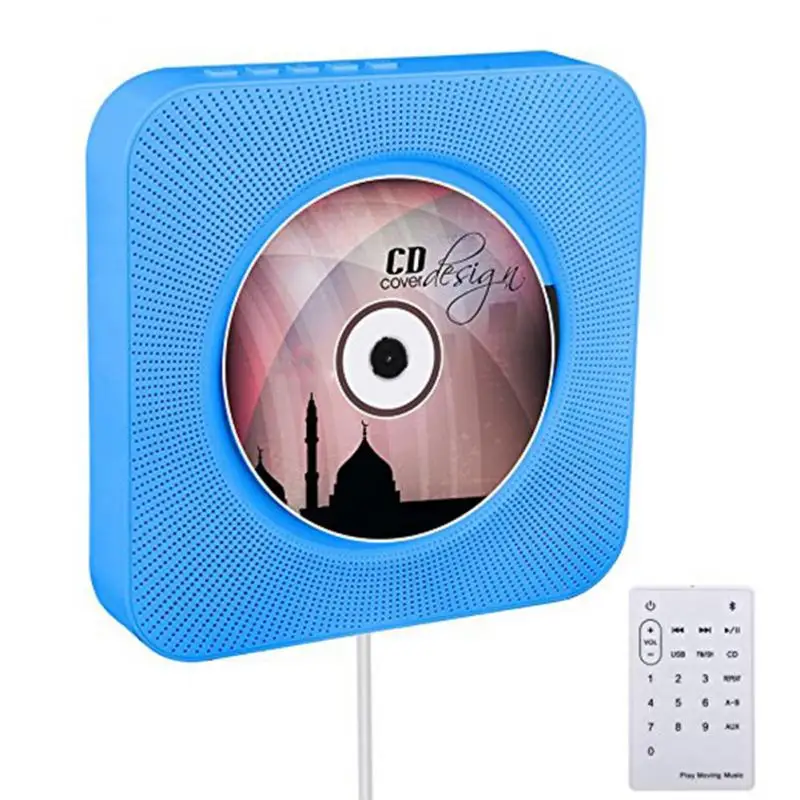

4 Colors CD Player Wall-mounted Bluetooth Portable Home Audio Box With Remote Control FM Radio Built-in HiFi Speakers USB MP3