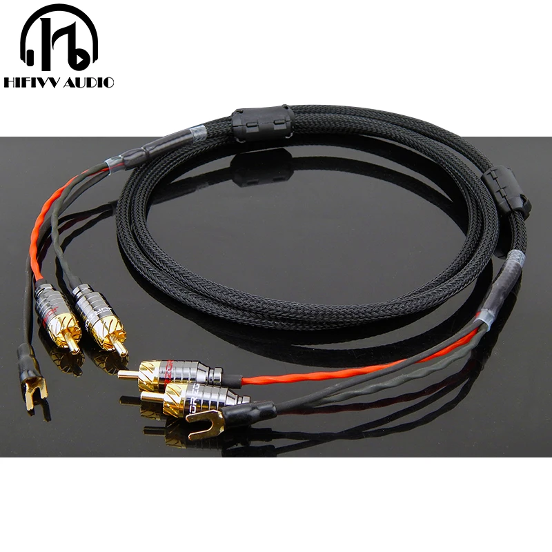 Hi End Audio RCA Cable Loudspeaker Box Shielded Signal Wires HIFI LP Vinyl Record Player Amplifier Isolato High Qualit Connector