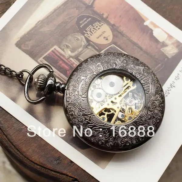 

Fashion Automatic Men Pocket Watch Quartz Bronze Stainless Steel Pocket Watch Hand Windshield Spider Pendant Men and Women Style
