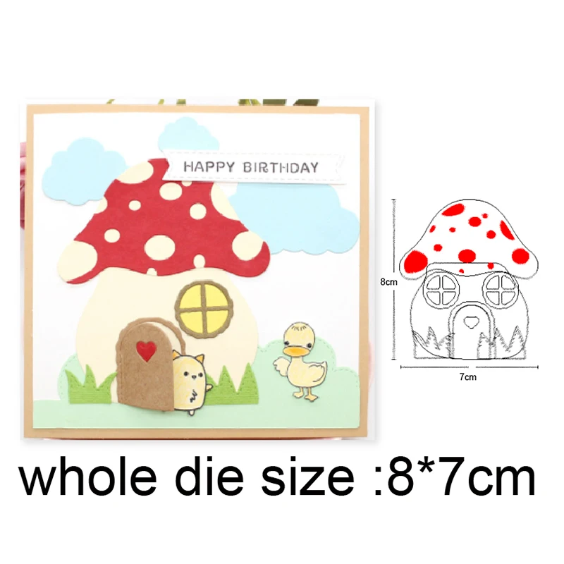 

Craft dies Mushroom House Metal Cutting Dies for DIY Scrapbooking dies cuts Embossing Album Cards Making Stencils dies new 2020
