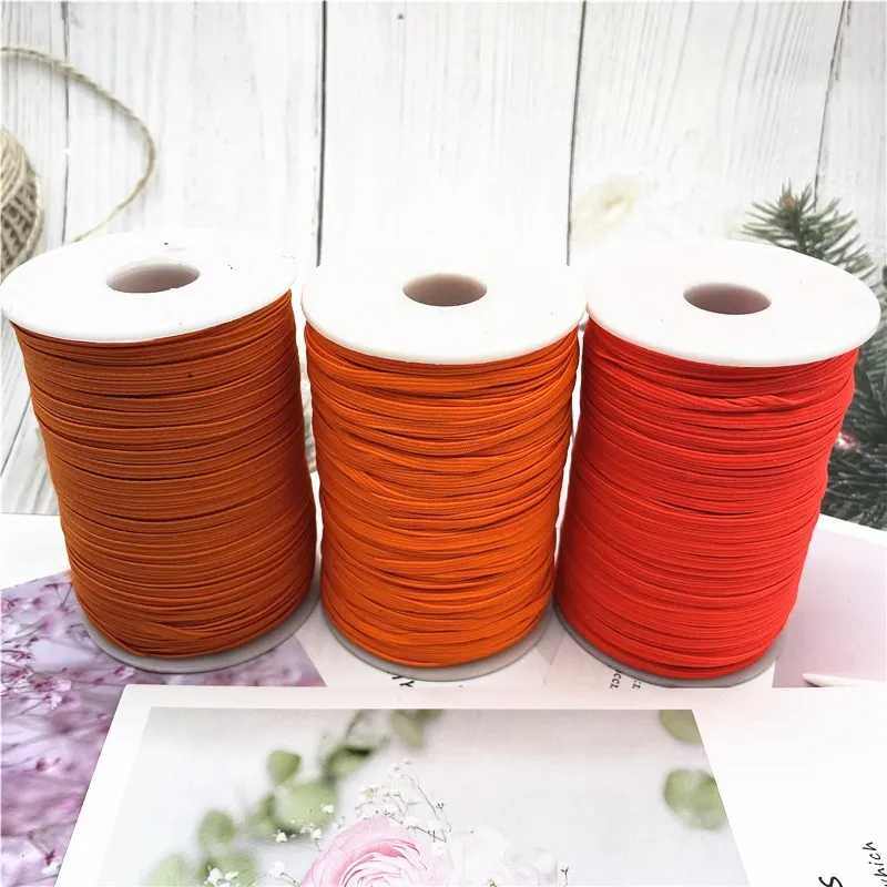 

100yards 3mm Mask Sewing Elastic Band Colourful High Elastic Flat Rubber Band Waist Band Stretch Rope Elastic Ribbon DIY