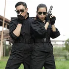 Костюм военный тактический Мужской, камуфляжная униформа в стиле милитари, черная армейская Боевая куртка и брюки, уличный тренировочный комплект в стиле милитари