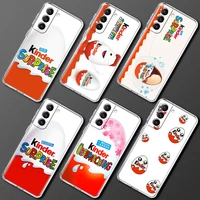 egg kinder joy surprise clear phone case for samsung galaxy s20 fe s21 ultra s10 plus 5g s10e s9 s8 s7 anti knock silicone cover