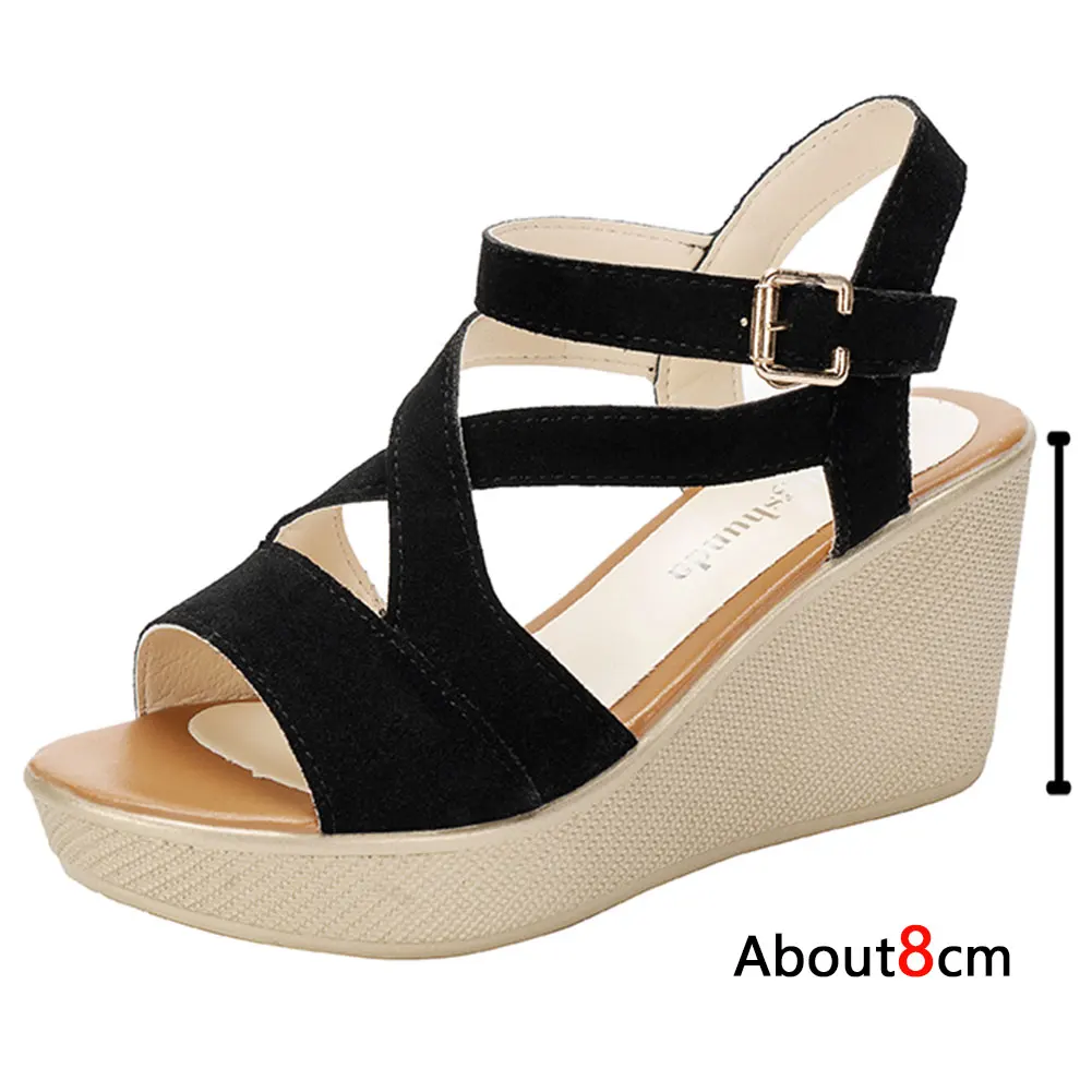 

SARAIRIS Wedges Back Strap Buckle Platform Sandals Summer Leisure Casual 2021 New Woman Shoes Sandals Walking Cosy