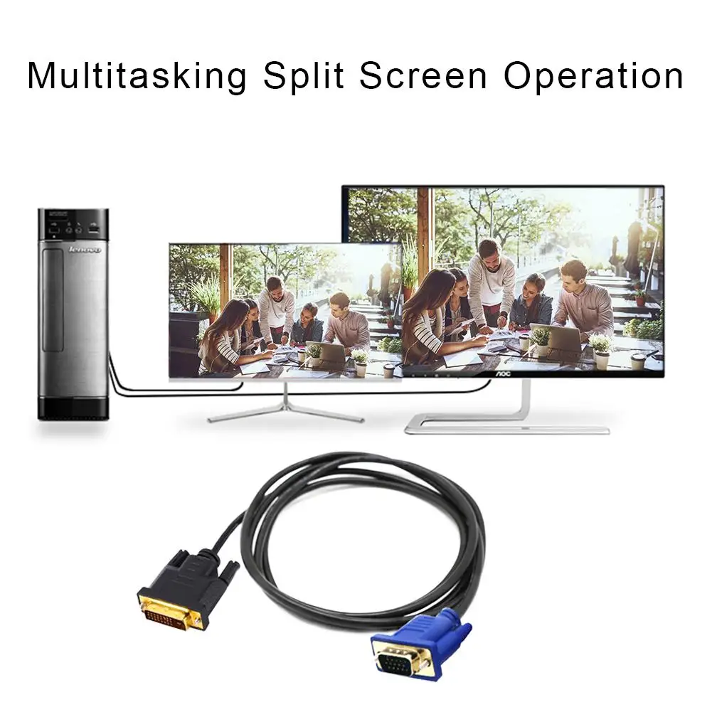 Кабель-адаптер DVI-VGA D-Sub 1 5 м с поддержкой 1080P HDTV Windows OS 8 6 9 систем и выше |