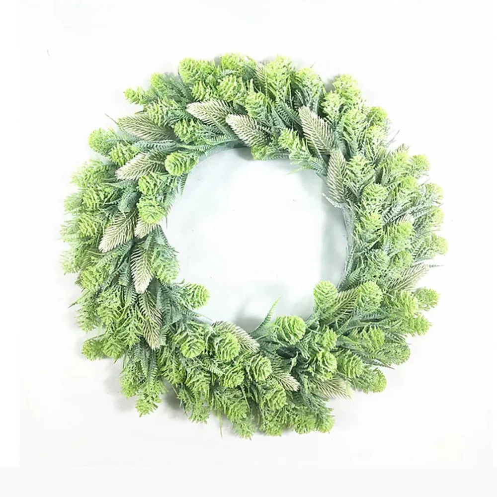 

Hanging Pine Cones Leaves Garland 35cm Plastic Door Windows Porch Decorative DIY For Home Decoration Spring Flower Window Wreath