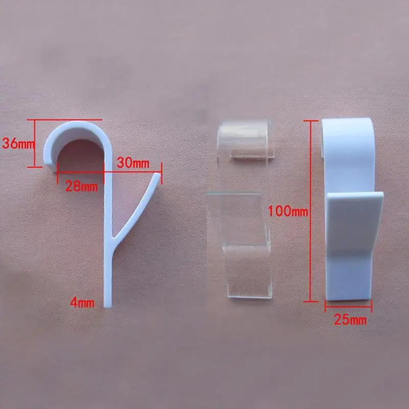 

5pcs High Quality Plastic Bathroom Hook Radiator Hook Multifunction Decor Unbrella Clothes Towel Rack White/Transparent V6W8