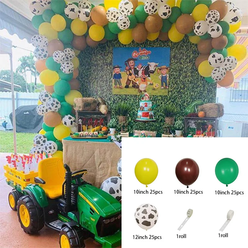 

79pcs/set Farm Party Decoration Balloon Garland Arch Kit Cow Animal Birthday Backdrop Latex Air Globos Baby Shower Kids Supplies