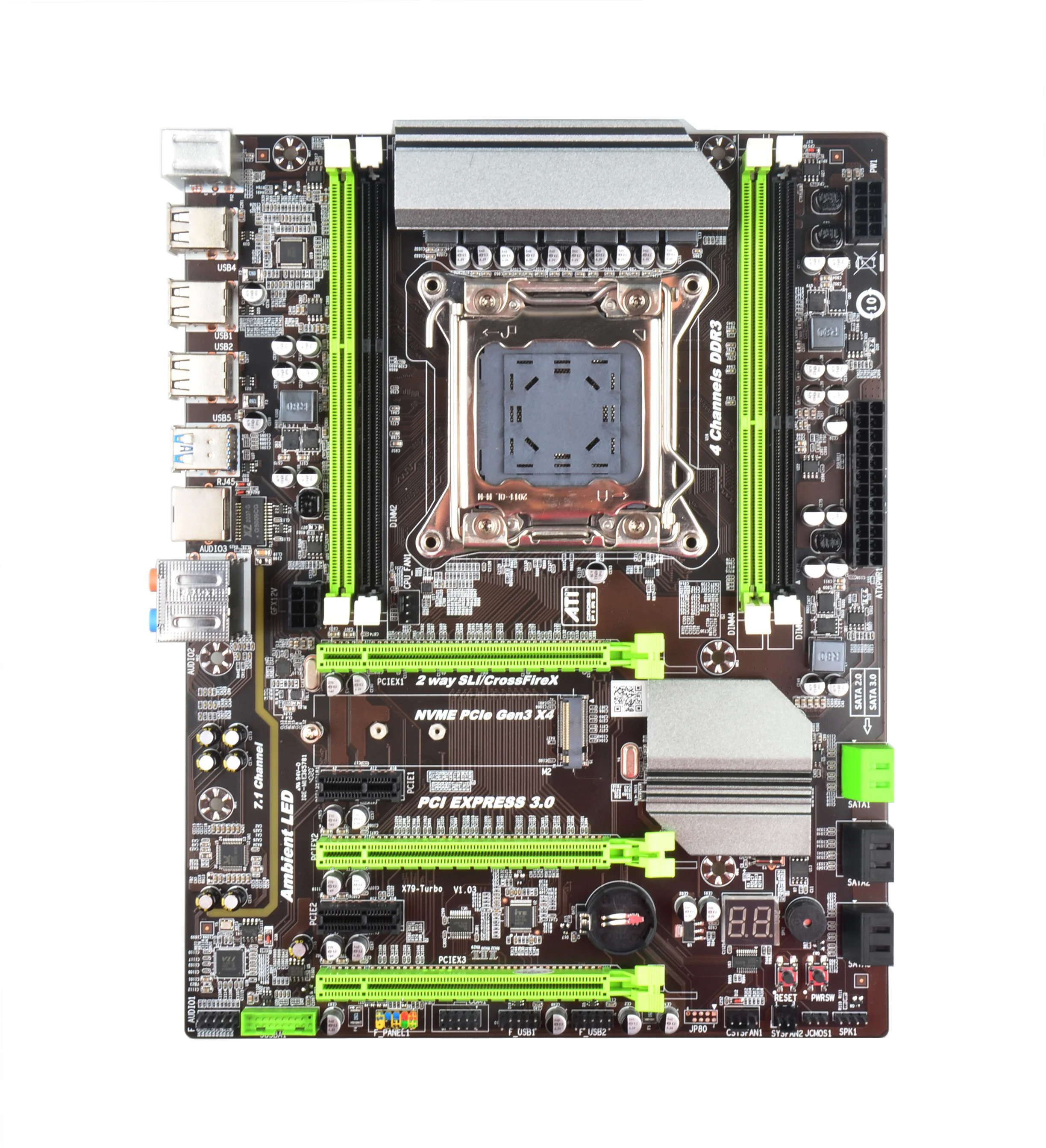 Комплект материнской платы X79 Combo LGA 2011 ATX USB3.0 PCIE3.0 M.2 Nvme с процессором E5 2650 V2 и 2 шт. x 8