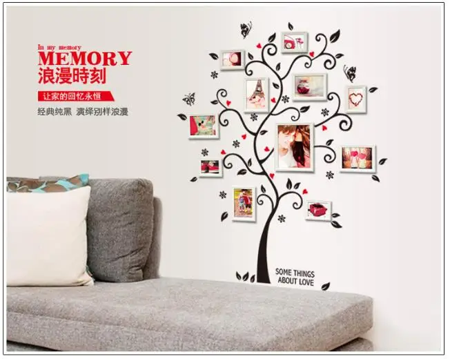 Diy Фото Рамки дерево наклейки на стену домашний декор дизайн Гостиная диван