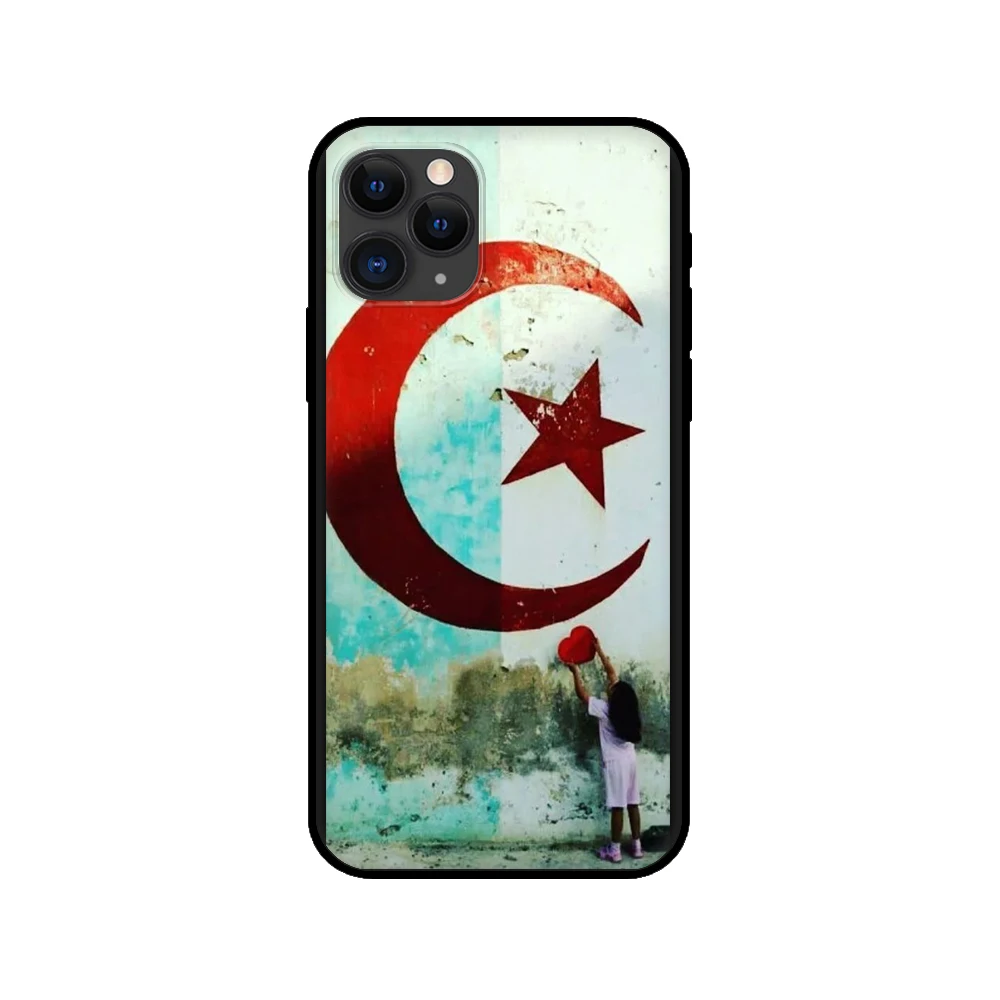 black tpu case for iphone 5 5s se 2020 6 6s 7 8 plus x 10 xr xs 11 12 mini pro max back cover algeria flag free global shipping