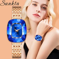 lige gold watch ladies square women watches top brand luxury golden quartz stainless steel waterproof wrist watch reloj mujer